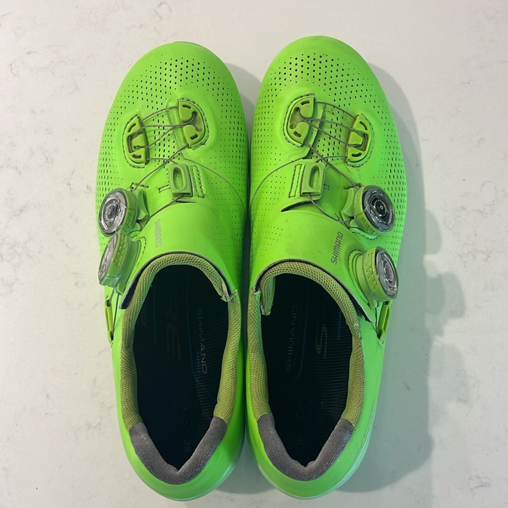 Shimano S-Phyre RC9 cycling shoes. Green - size 39 / 5.8 / 24.5 (SEE SIZING)